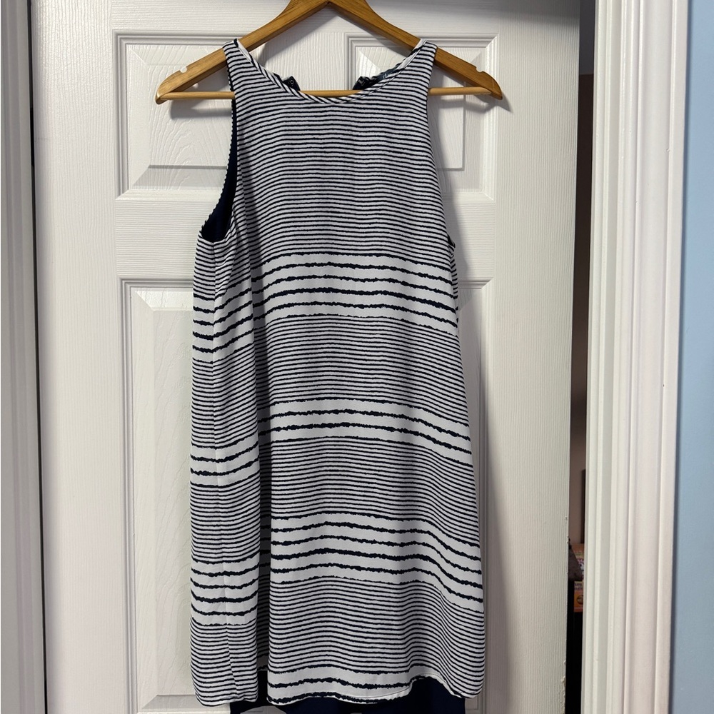 Navy and White Striped Mini Dress